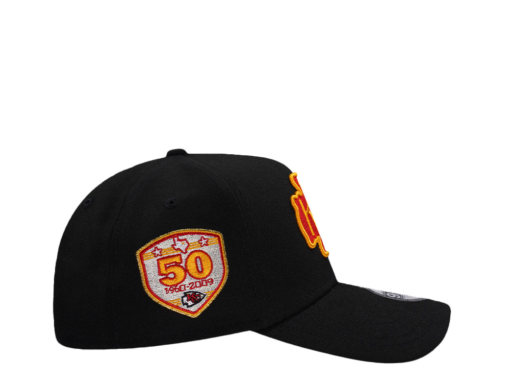 New Era Kansas City Chiefs 50th Anniversary Black Edition 9Forty A Frame Snapback Casquette