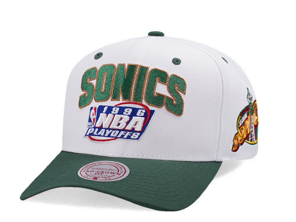 Mitchell & Ness Seattle Supersonics NBA Playoffs 1996 Chrome Two Tone Editon Pro Crown Fit Snapback Casquette