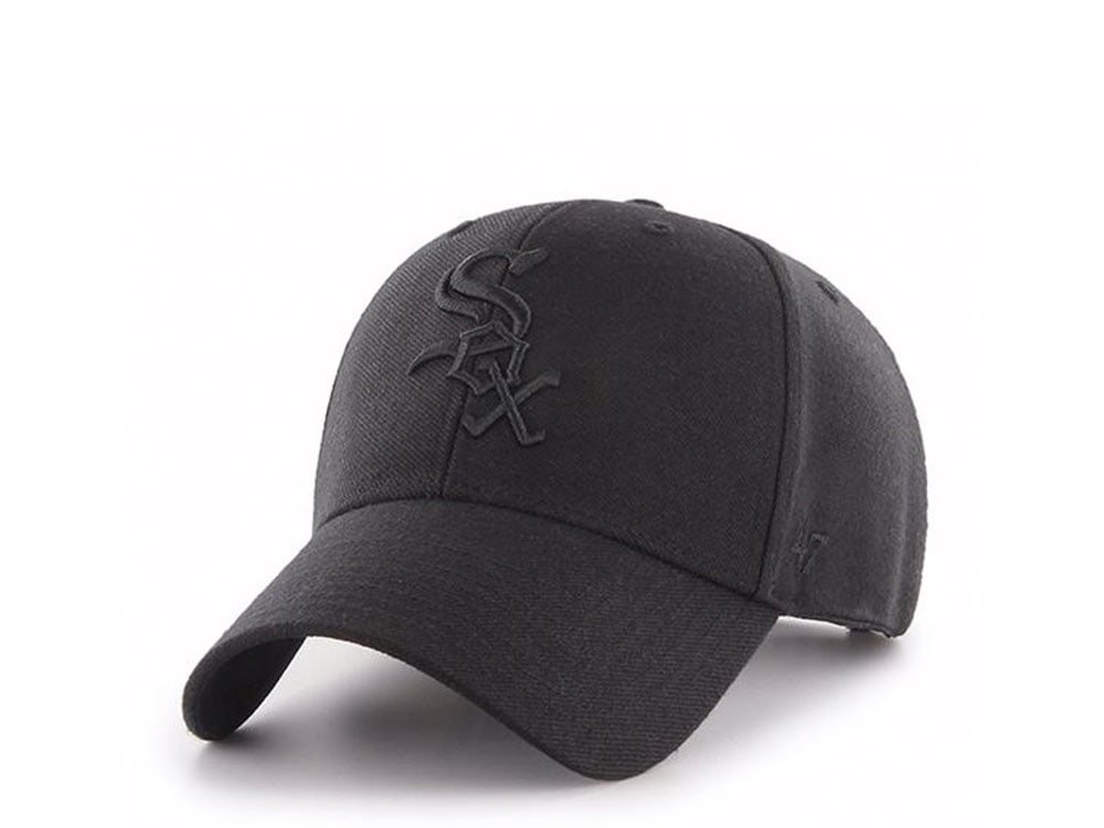 47Brand Chicago White Sox Black on Black Classic Snapback Casquette