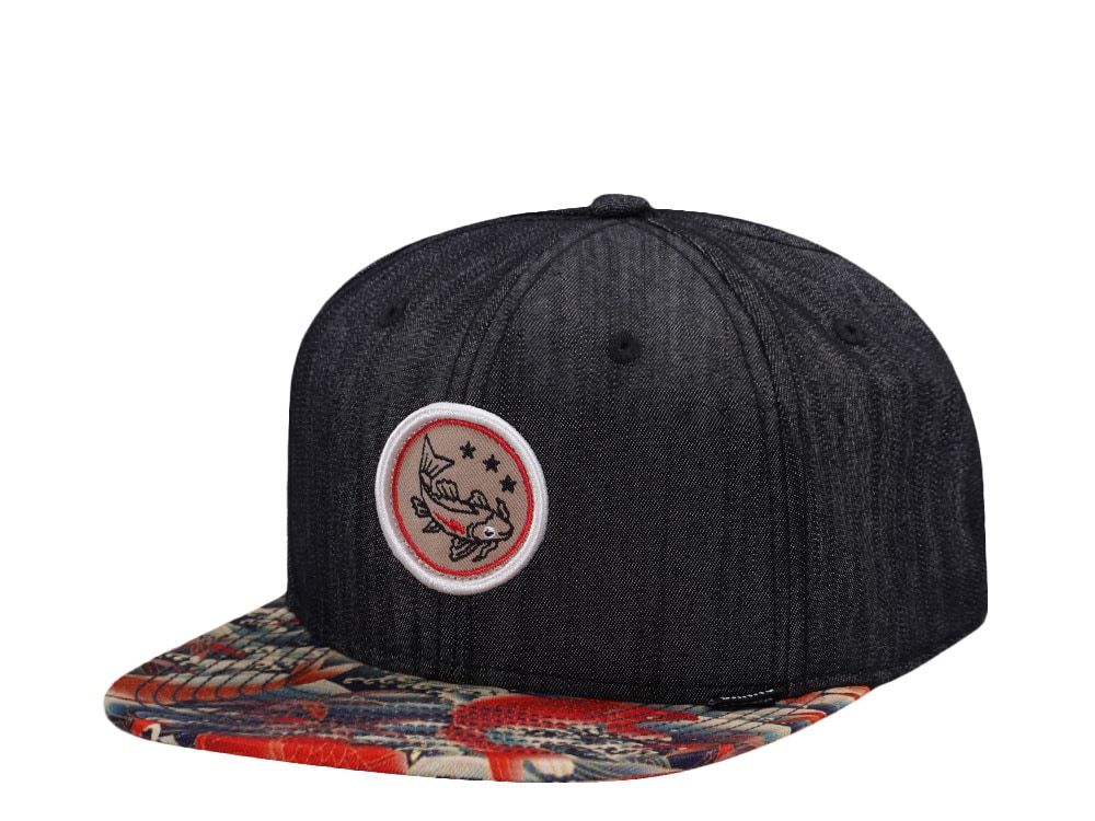 Djinns Koi Linen Reversed 6 Panel Snapback Casquette