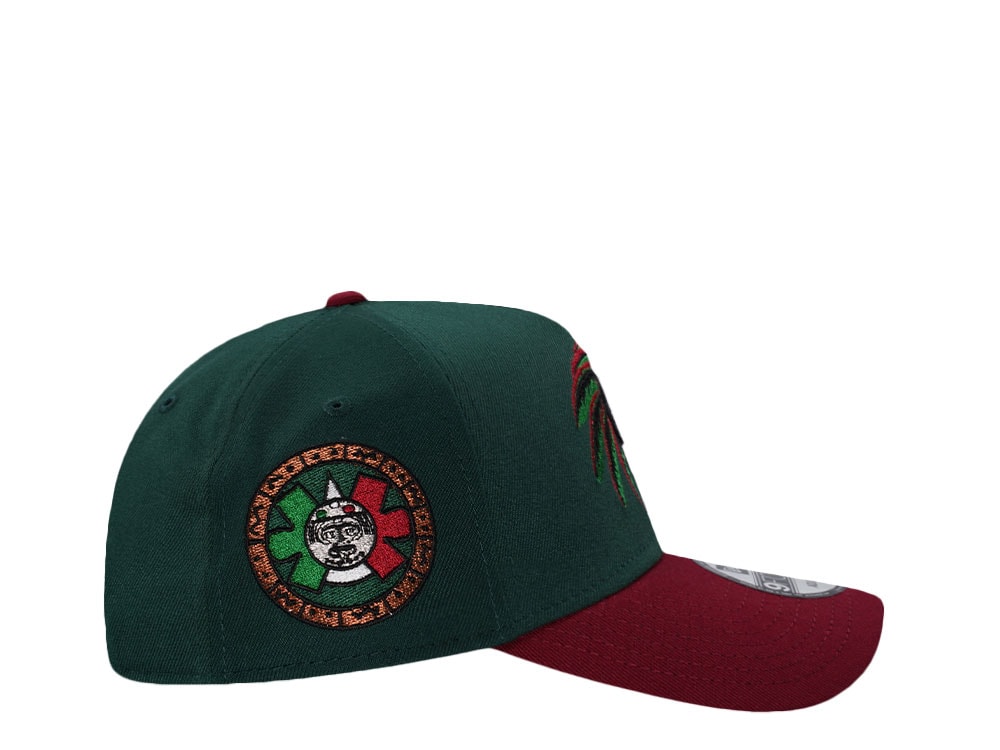 New Era Mexico Aztec Skull Warrior Dark Green Two Tone Edition 9Forty A Frame Snapback Casquette