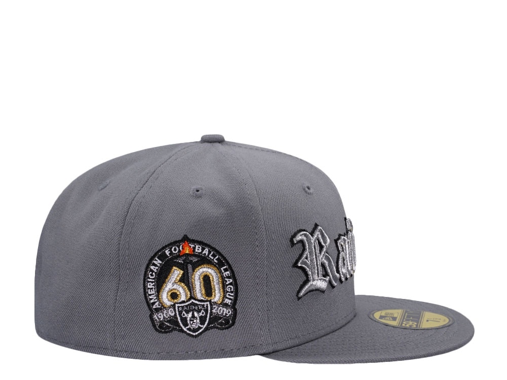 New Era Las Vegas Raiders 60th Anniversary Metallic Gray Prime Edition 59Fifty Fitted Casquette