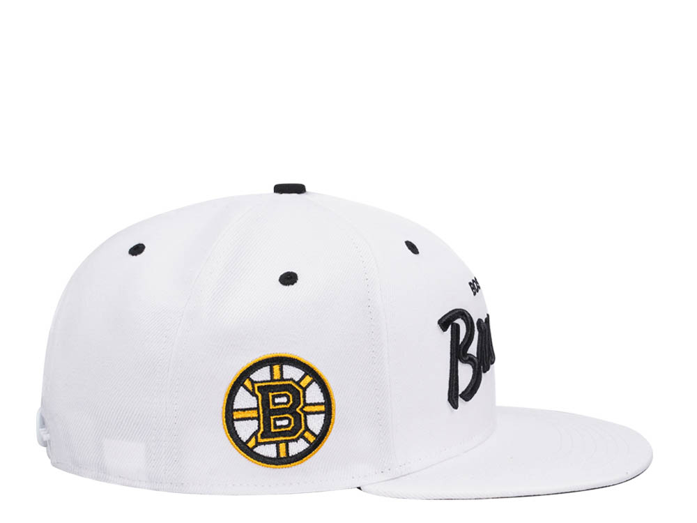 47Brand Boston Bruins White Crosstown Pop Captain Snapback Casquette