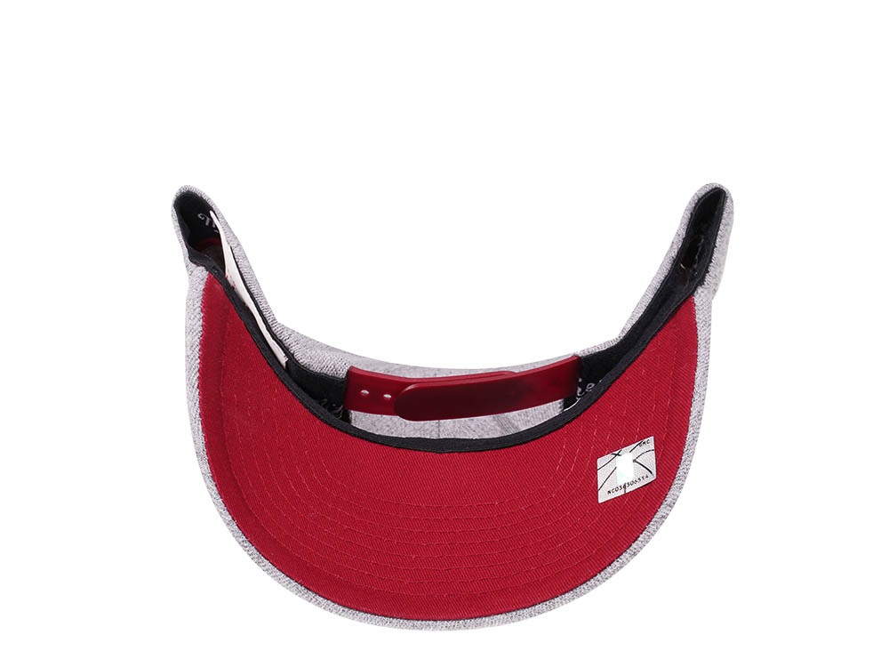 Mitchell & Ness Miami Heat Heather Gray Red Line Solid Flex Snapback Casquette