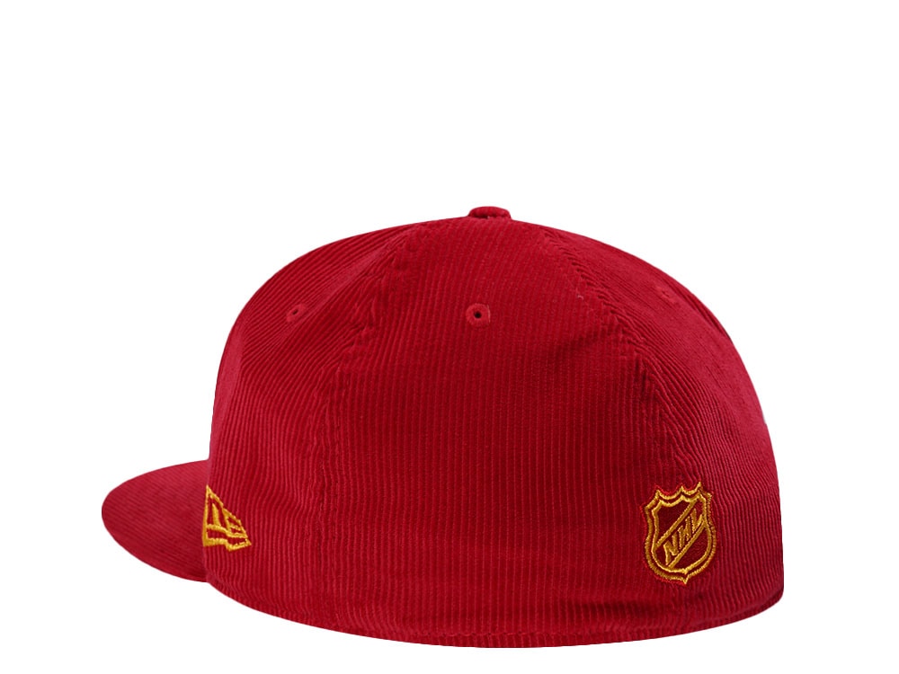 New Era Chicago Blackhawks 100th Anniversary Red Corduroy Throwback Edition 59Fifty Fitted Casquette