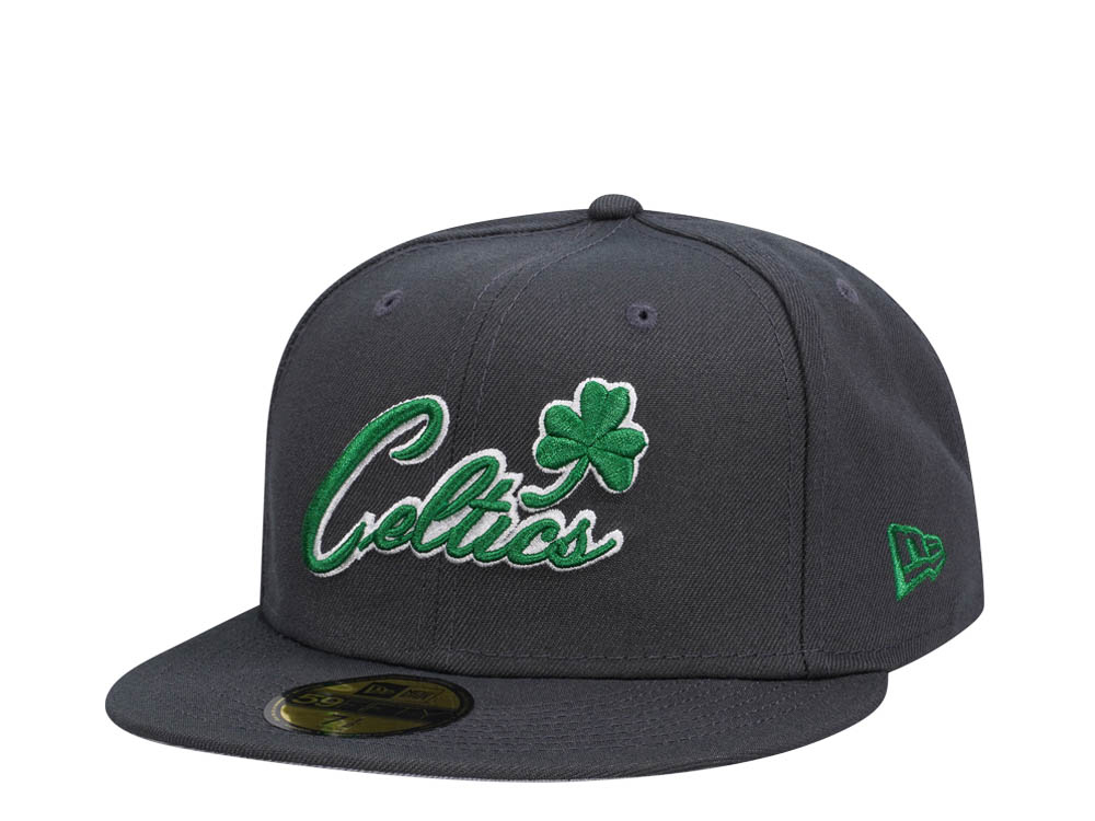 New Era Boston Celtics Gray Script Classic Edition 59Fifty Fitted Casquette