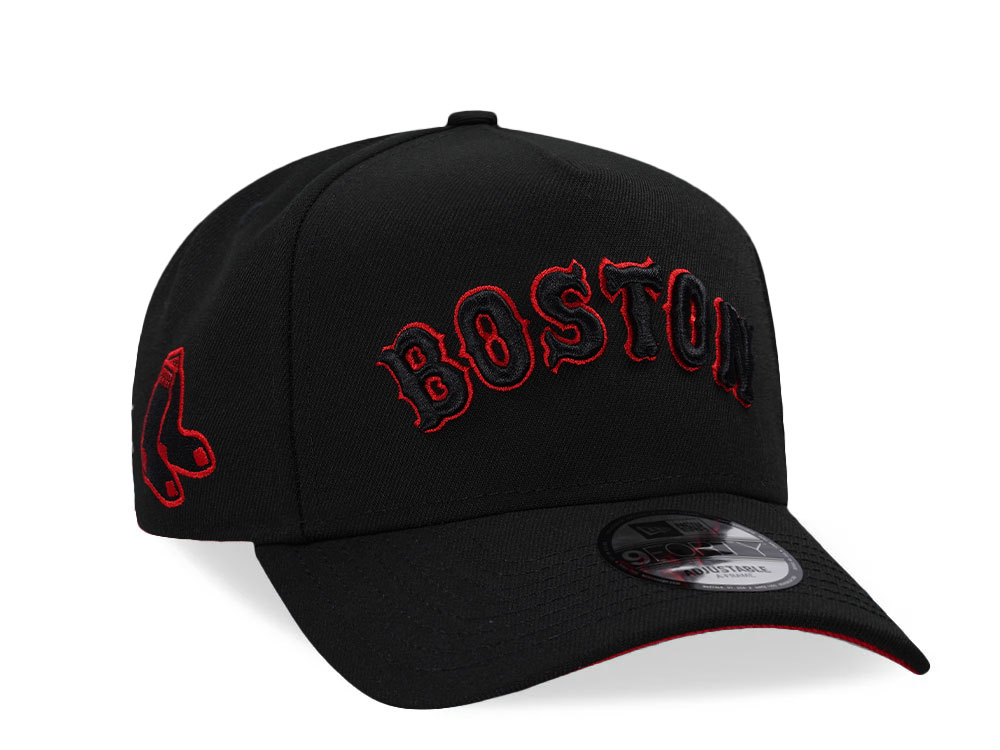 New Era Boston Red Sox Black And Red 9Forty A Frame Snapback Casquette