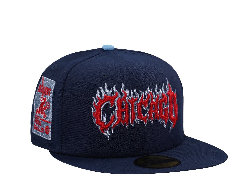 New Era Chicago Cubs Be Alert Ocean Blue Prime Edition 59Fifty Fitted Casquette