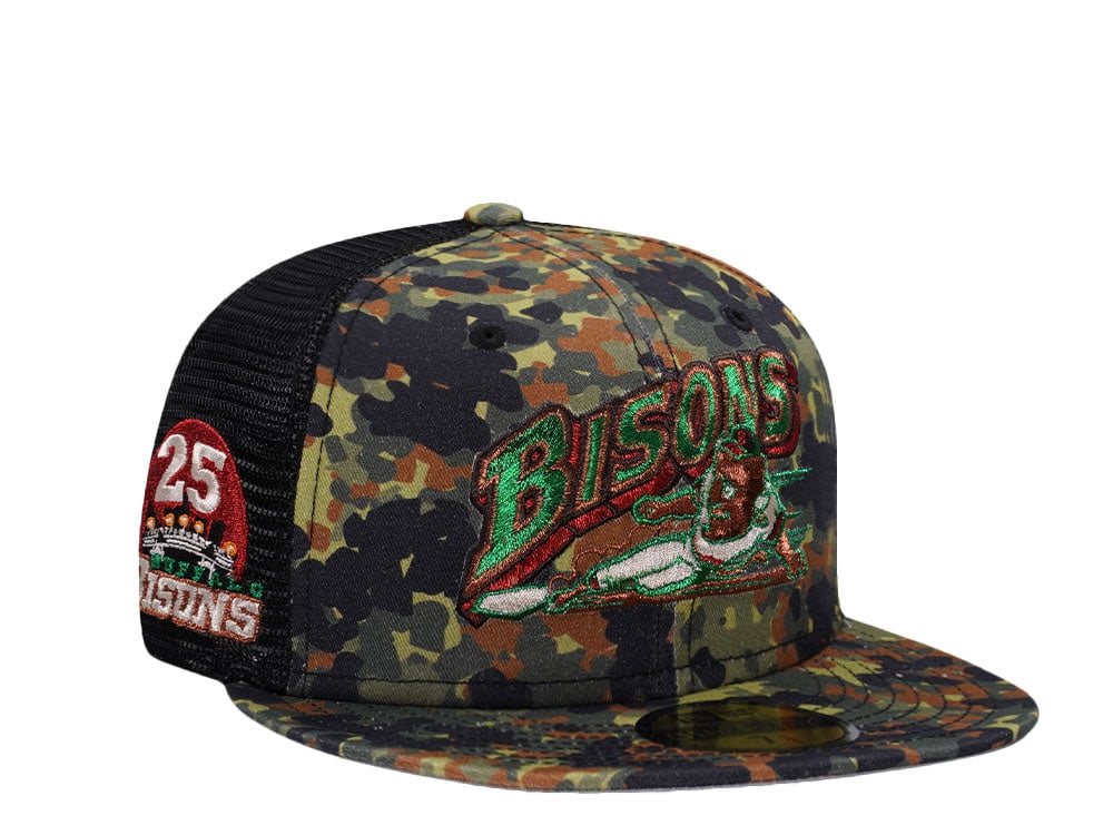 New Era Buffalo Bisons 25th Anniversary Flecktarn Copper Trucker Edition 59Fifty Fitted Casquette