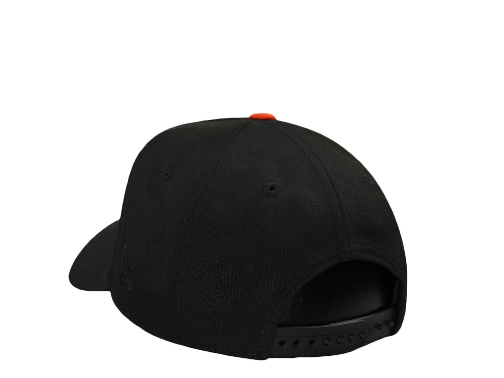 New Era Anaheim Ducks 30th Anniversary Blackout Orange Pop Prime Edition 9Forty A Frame Snapback Casquette