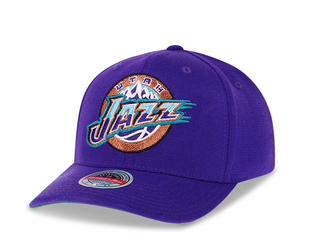 Mitchell & Ness Utah Jazz Team Ground Purple Red Line Solid Flex Snapback Casquette