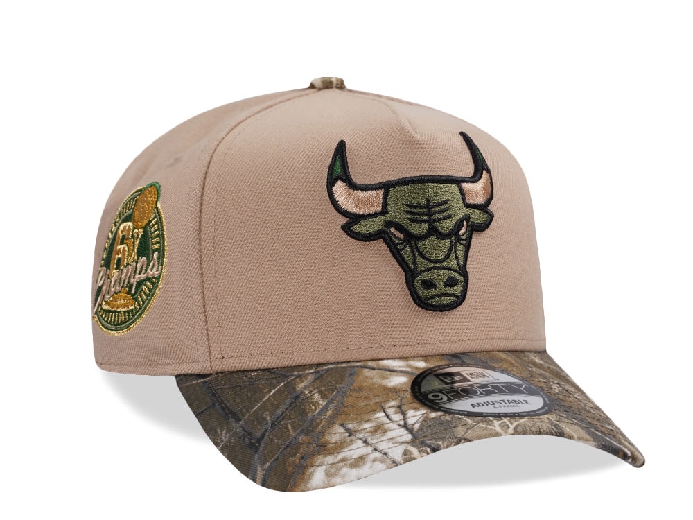 New Era Chicago Bulls 6x Champs Camel Realtree Edition 9Forty A Frame Snapback Casquette