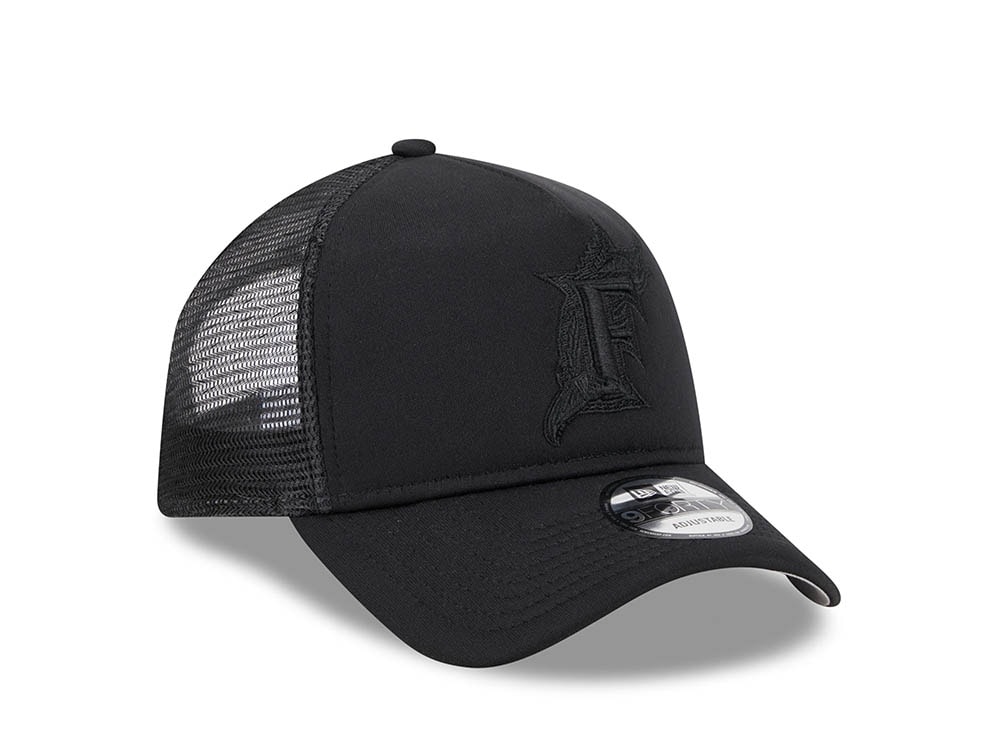 New Era Florida Marlins Black All Day 9Forty A Frame Trucker Snapback Casquette
