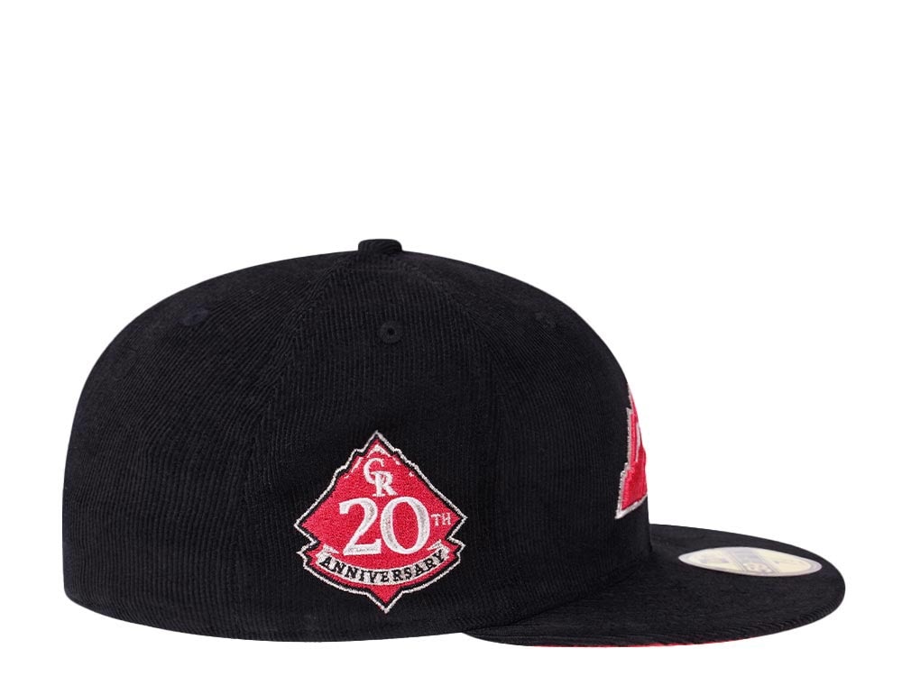 New Era Colorado Rockies 20th Anniversary Black Lava Cordroy Edition 59Fifty Fitted Casquette