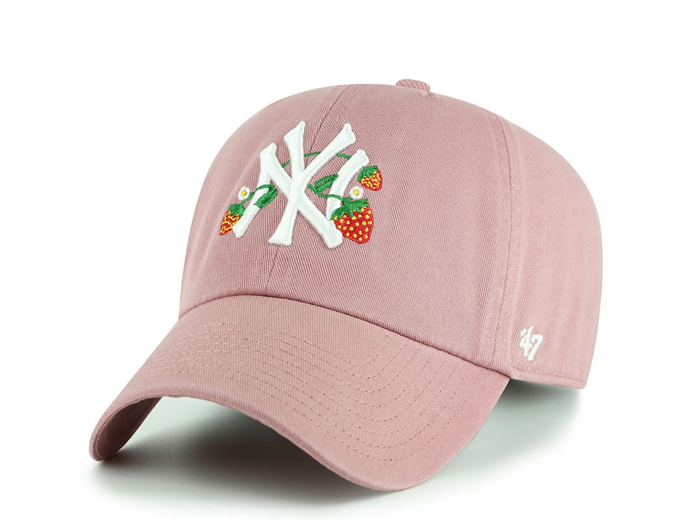 47 Brand New York Yankees Strawberry Icon Mauve Clean Up Strapback Casquette