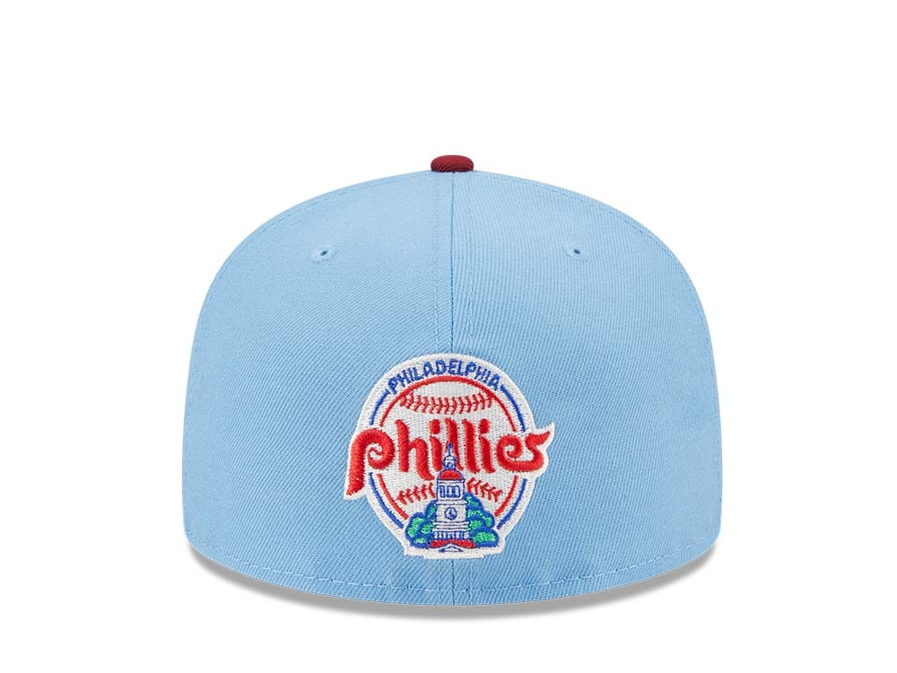 New Era Philadelphia Phillies World Series 1980 Powder Blues Sky Throwback Two Tone Edition 59Fifty Fitted Casquette