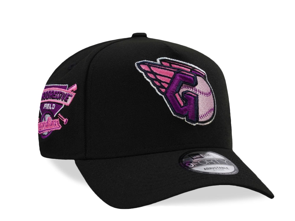 New Era Cleveland Guardians Progressive Field Magenta Black Prime Edition 9Forty A Frame Snapback Casquette