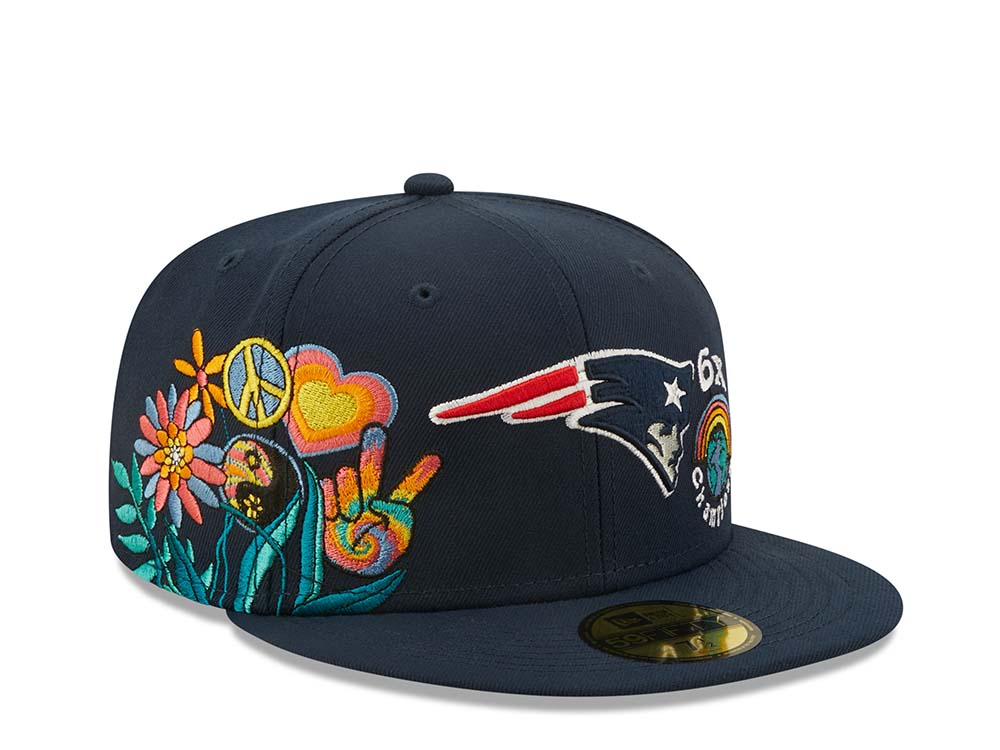 New Era New England Patriots 6x Champions - Navy Groovy Edition 59Fifty Fitted Casquette