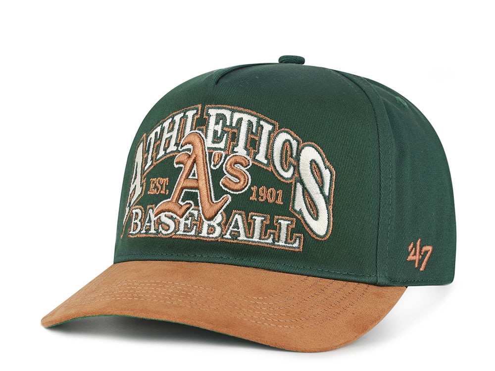 47 Brand Oakland Athletics Cooperstown Suede Visor Dark Green Hitch Snapback Casquette