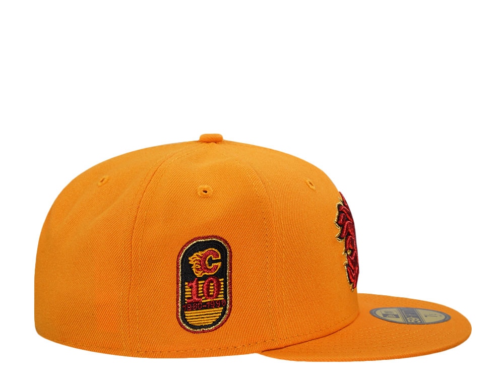 New Era Calgary Flames 10th Anniversary Gold Throwback Edition 59Fifty Fitted Casquette
