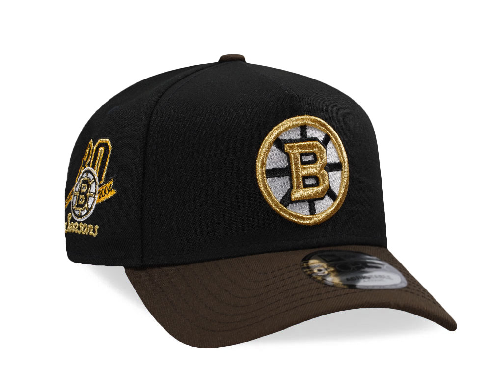 New Era Boston Bruins 80 Seasons Black Two Tone Edition 9Forty A Frame Snapback Casquette