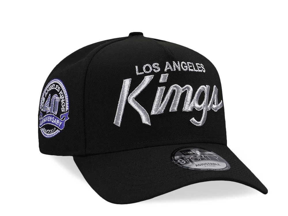 New Era Los Angeles Kings 40th Anniversary Black Silver Edition 9Forty A Frame Snapback Casquette