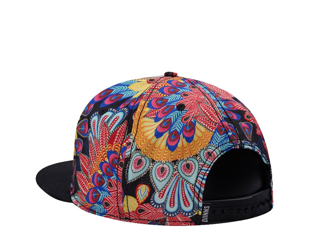 Djinns 6 Panel Peacock Linen Multicolor Snapback Casquette