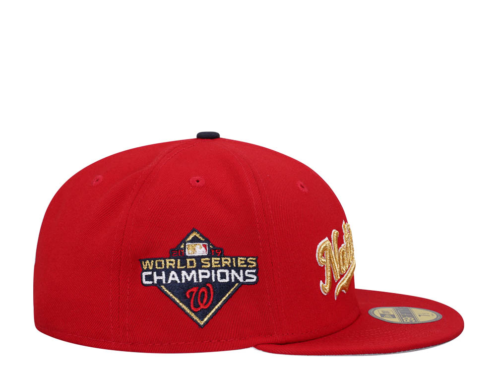 New Era Washington Nationals World Series Champions 2019 Scarlett Gold Edition 59Fifty Fitted Casquette