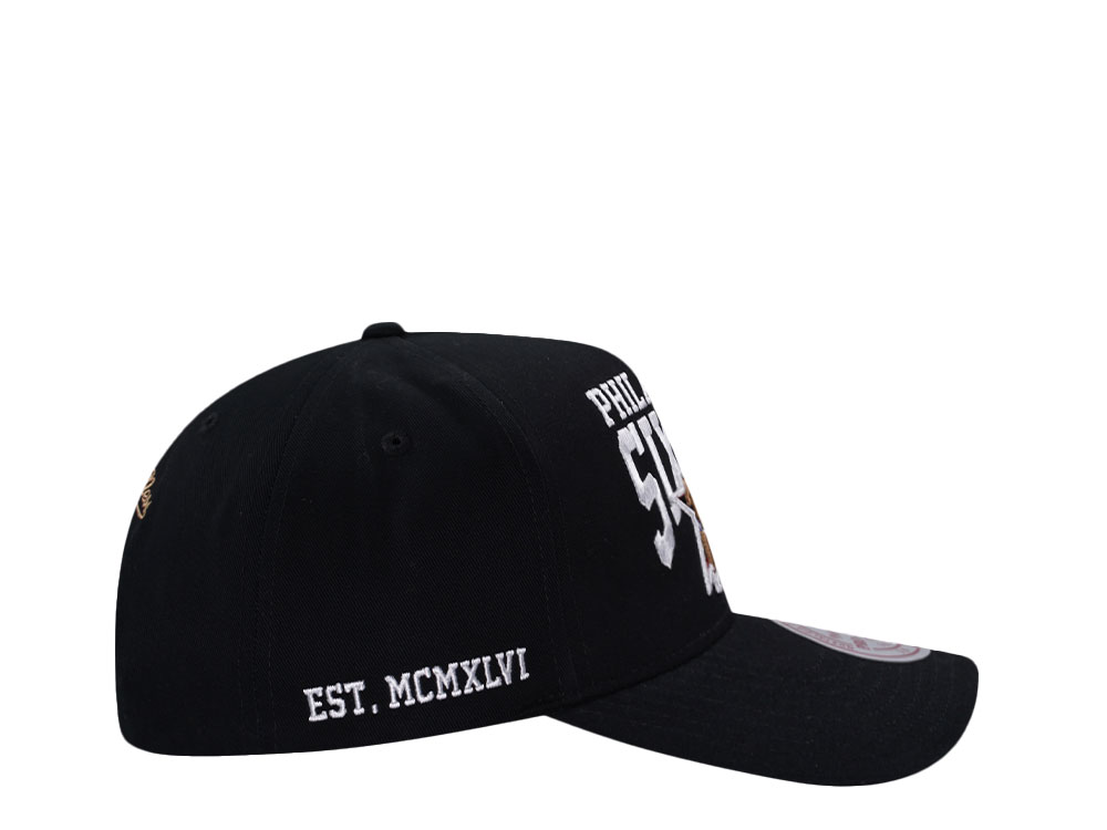 Mitchell & Ness Philadelphia 76ers Black Pro Pinch Fit Snapback Casquette