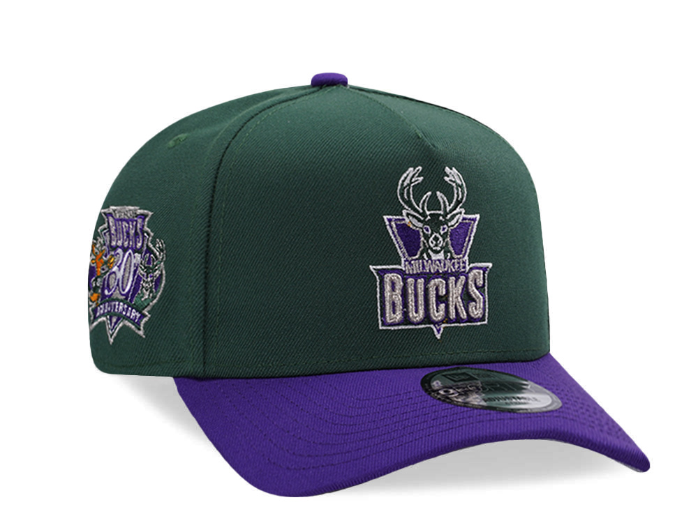 New Era Milwaukee Bucks 30th Anniversary Green Two Tone Edition 9Forty A Frame Snapback Casquette