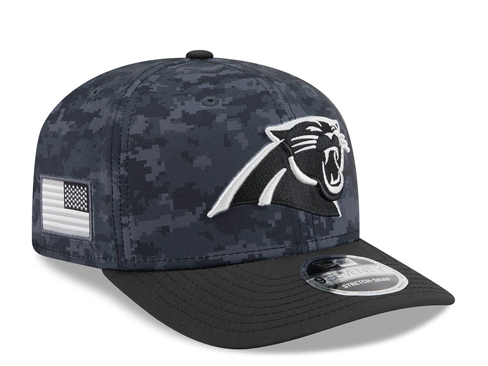 New Era Carolina Panthers NFL Salute to Service 2026 Digi Camo Black 9Seventy Stretch Snapback Casquette