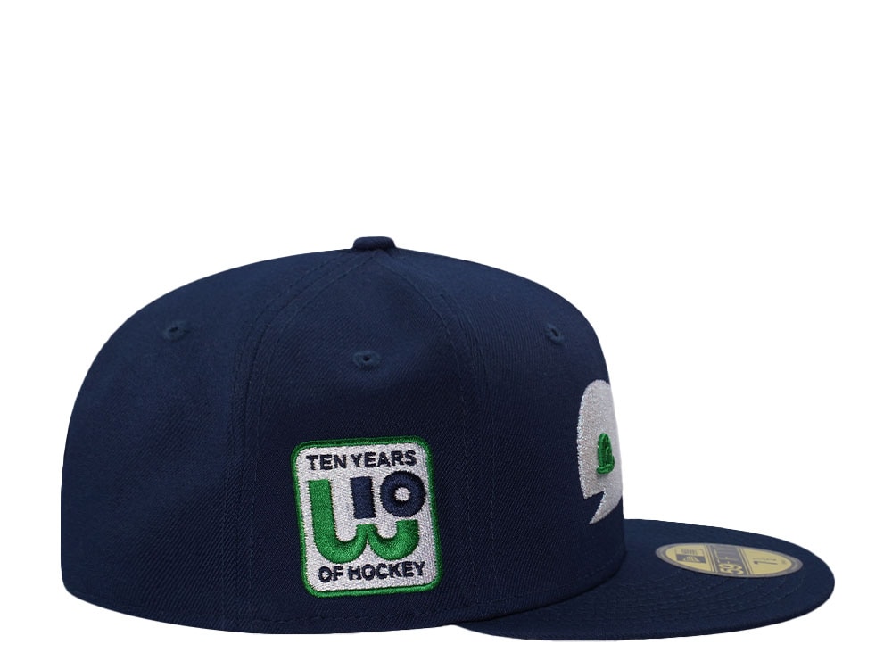 New Era Hartford Whalers 10 Years of Hockey Navy Throwback Edition 59Fifty Fitted Casquette