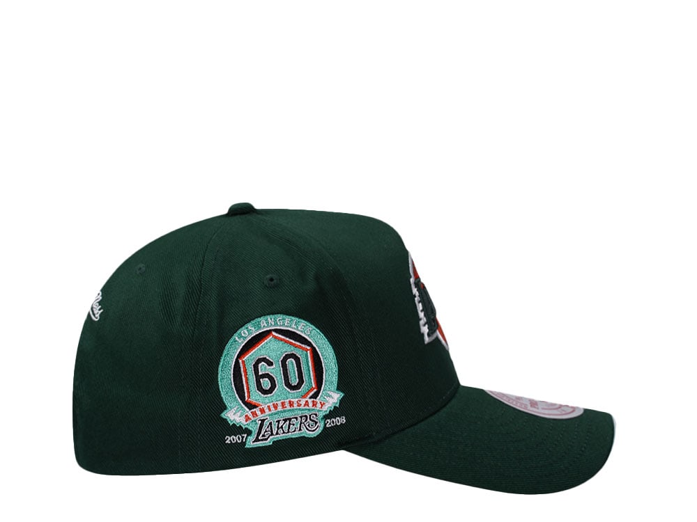 Mitchell & Ness Los Angeles Lakers 60th Anniversary Green Edition Pro Pinch Fit Snapback Casquette