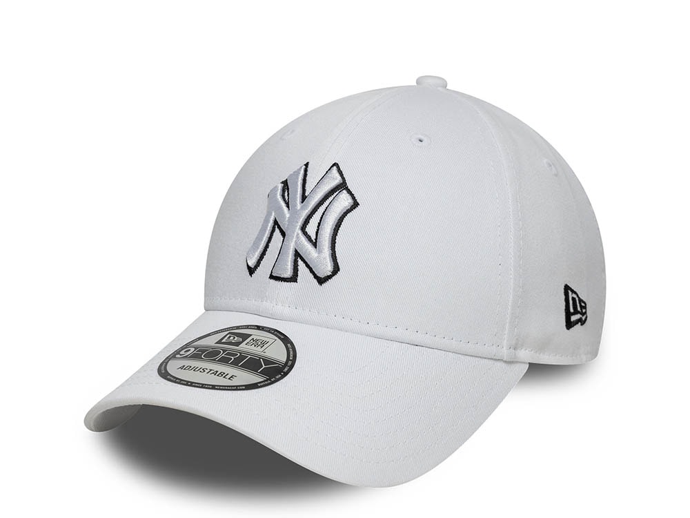 New Era New York Yankees Outline White 9Forty Strapback Casquette