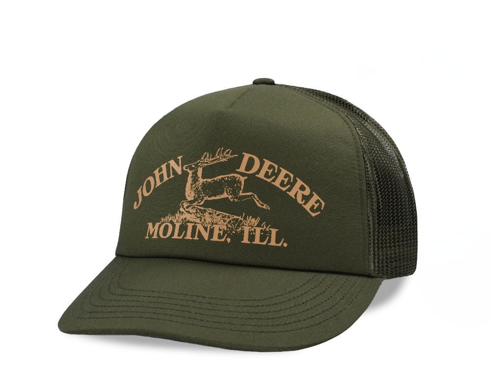 John Deere Vintage Logo Dark Green Trucker Snapback Casquette