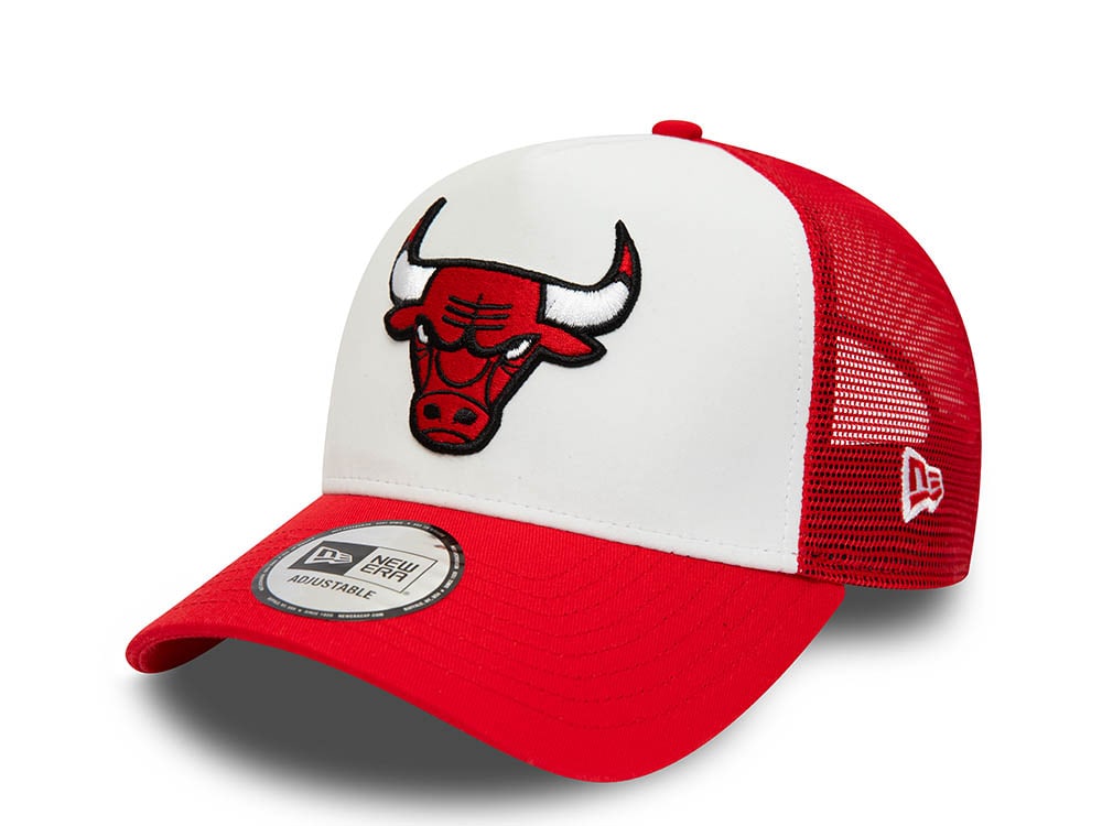 New Era Chicago Bulls Team Colour Block Red 9Forty A Frame Trucker Snapback Casquette