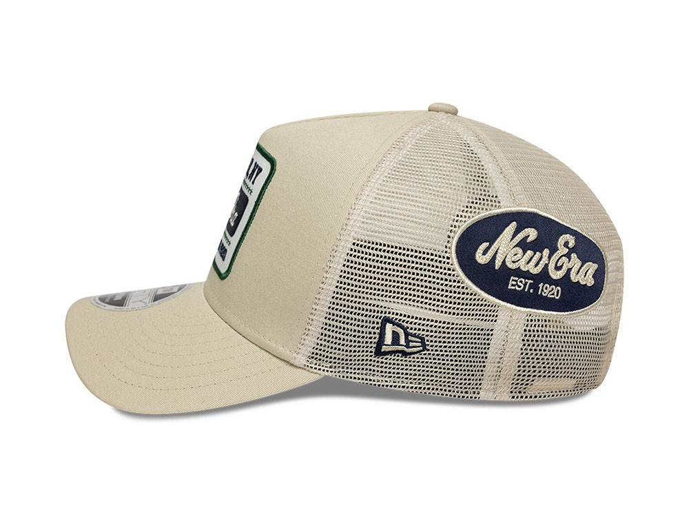 New Era Multi Patch Beige 9Forty M Crown A Frame Snapback Casquette