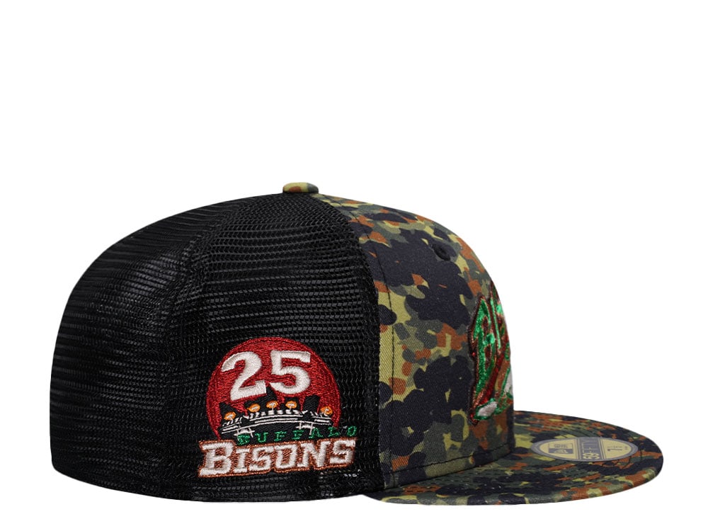 New Era Buffalo Bisons 25th Anniversary Flecktarn Copper Trucker Edition 59Fifty Fitted Casquette
