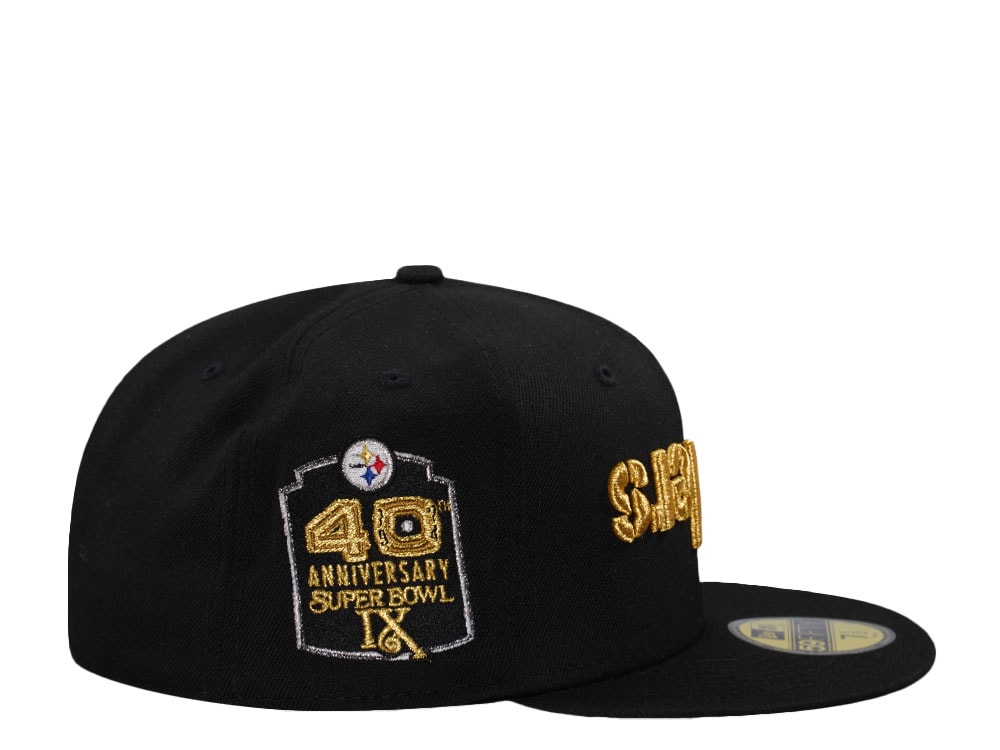 New Era Pittsburgh Steelers 40th Anniversary Metallic Black Prime Edition 59Fifty Fitted Casquette