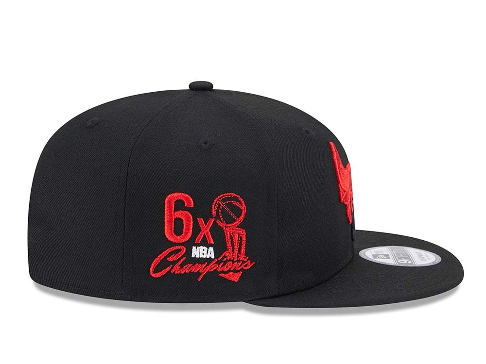 New Era Chicago Bulls Team Drip 6x Champions Black Edition 9Fifty Snapback Casquette