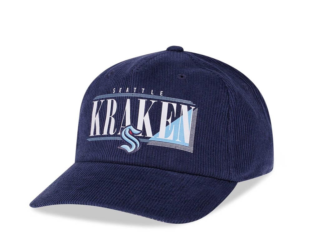 American Needle Seattle Kraken Blue Cord Snapback Casquette