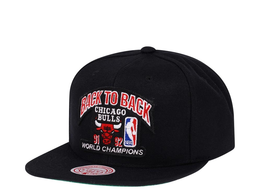 Mitchell & Ness Chicago Bulls Back to Back Champions Black Snapback Casquette