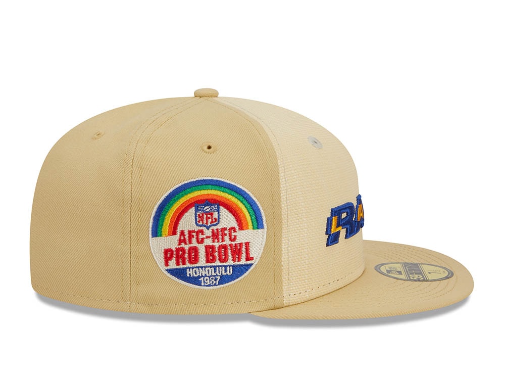 New Era Los Angeles Rams Pro Bowl Honolulu 1987 Raffia Front Vegas Gold Edition 59Fifty Fitted Casquette