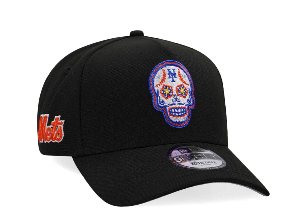 New Era New York Mets Skull Black Classic Edition 9Forty A Frame Snapback Casquette