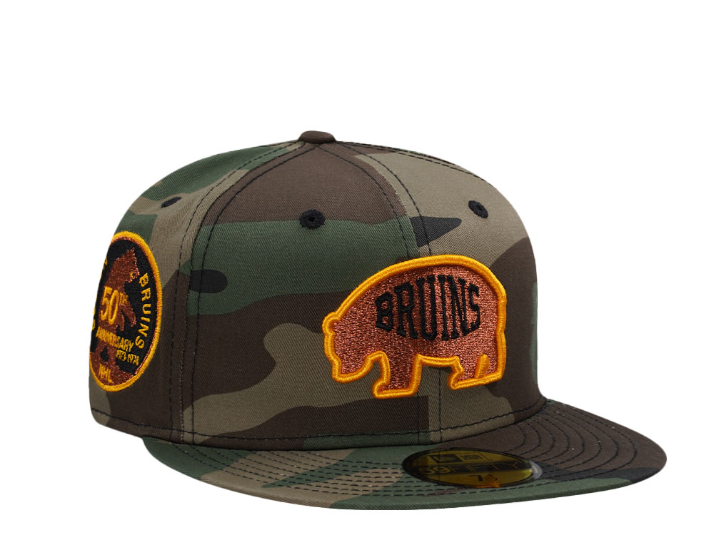 New Era Boston Bruins 50th Anniversary Woodland Camouflage Edition 59Fifty Fitted Casquette