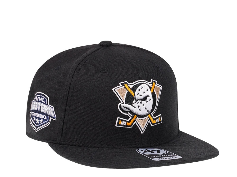 47Brand Anaheim Ducks Black Sure Shot Captain Snapback Casquette