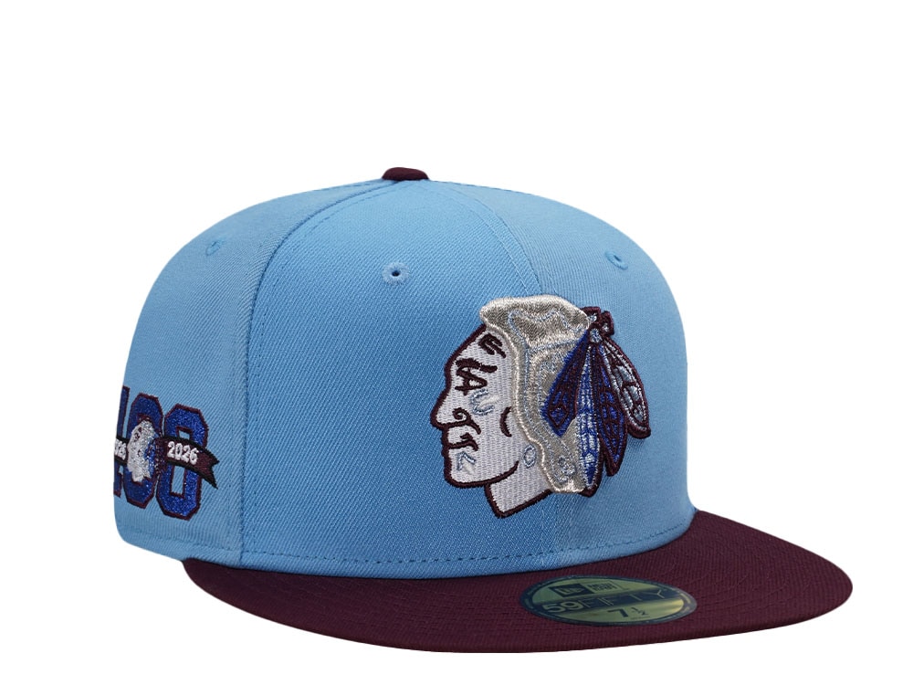 New Era Chicago Blackhawks 100th Anniversary Pinwheel Two Tone Edition 59Fifty Fitted Casquette