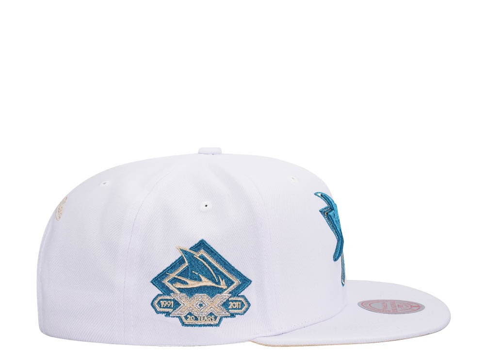 Mitchell & Ness San Jose Sharks 20th Anniversary Winter White Snapback Casquette