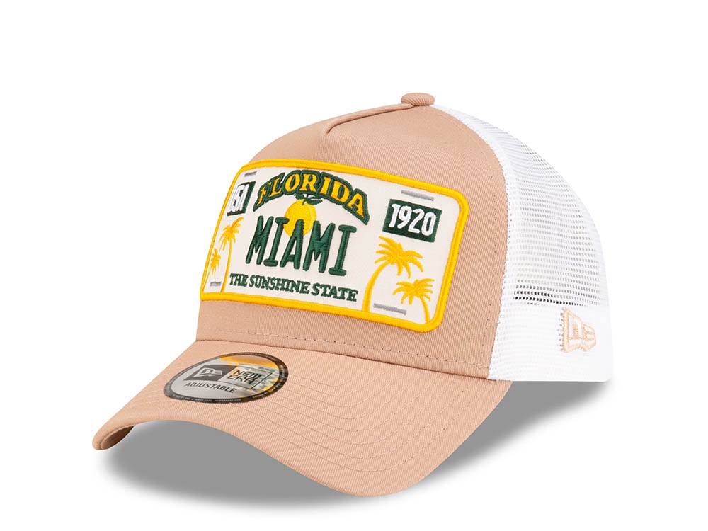 New Era License Plate Beige Trucker A Frame Snapback Casquette