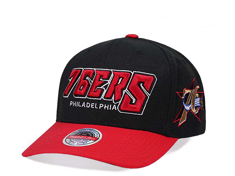Mitchell & Ness Philadelphia 76ers Shredder Stretch Hardwood Classic Red Flex Snapback Casquette